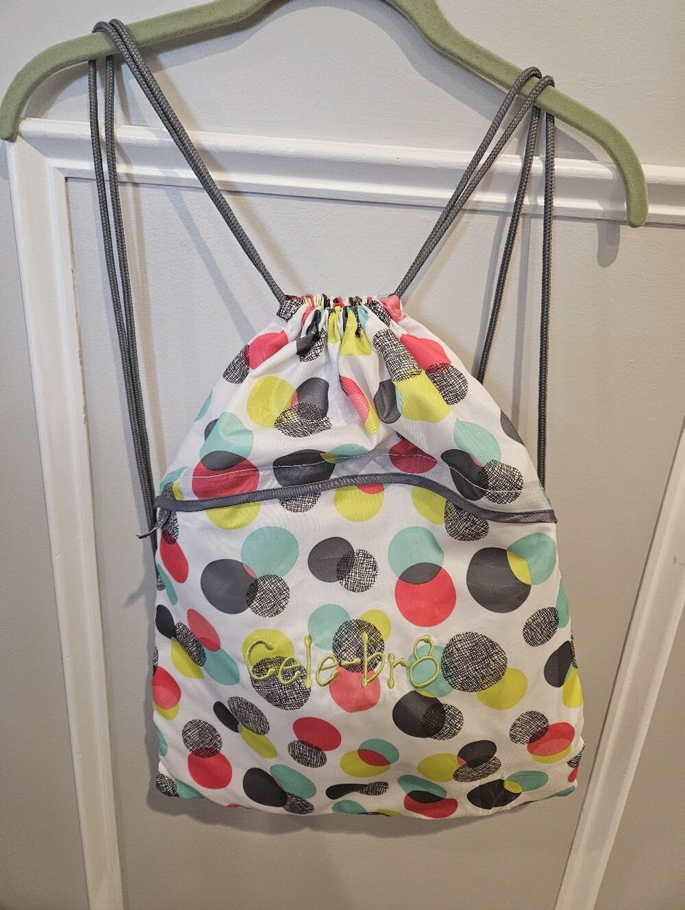Thirty-one sinch sac drawstring backpack punch bowl multi colored circles